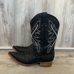 Toro Palomo Faux Caiman COWBOY BOOTS Mens 9  Black WESTERN Pointed TOE RODEO